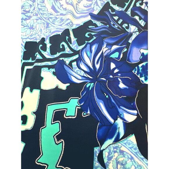 Cache Halter Dress Size 8 Blue Floral Print Polyester Spandex - Picture 8 of 11